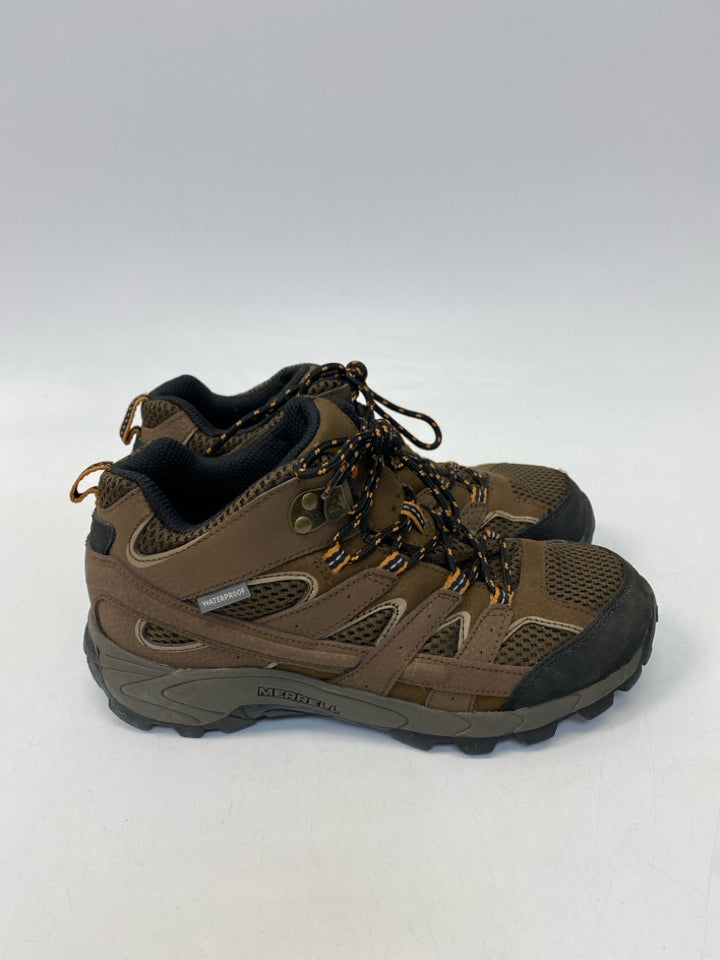Merrell SIZE 4 Dark Brown Black Lace-Up Boy&