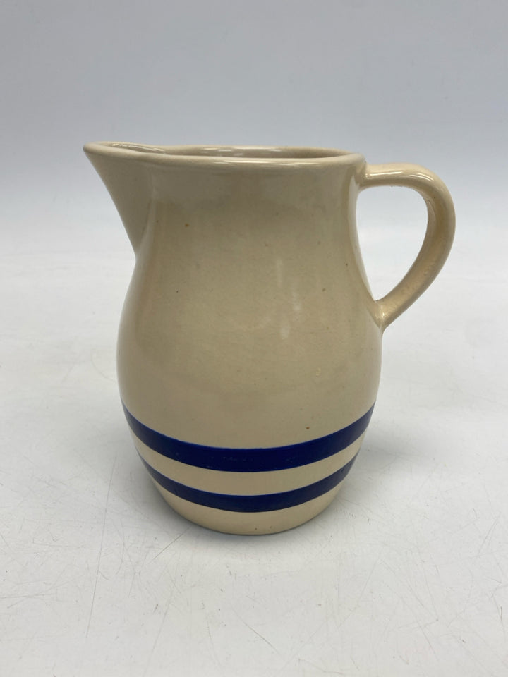 Tan Blue Striped Pottery