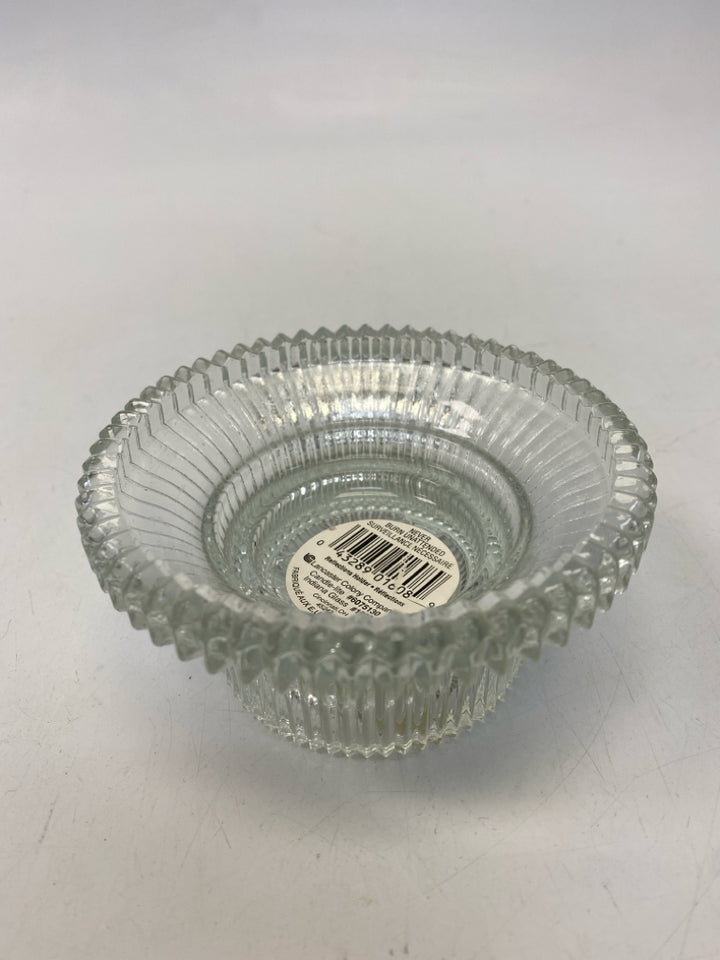 Indiana Glass Clear Ribbed Glass Candleholder(s)