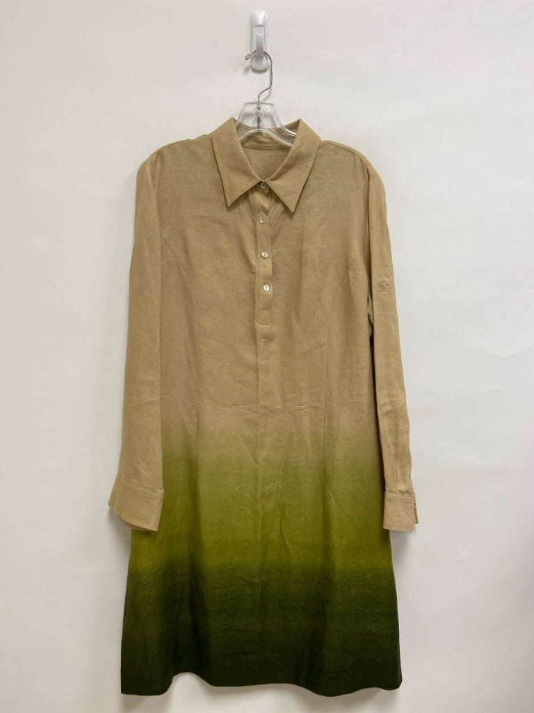 Jones New York Size XL Beige Green Gradient Ladies Dress