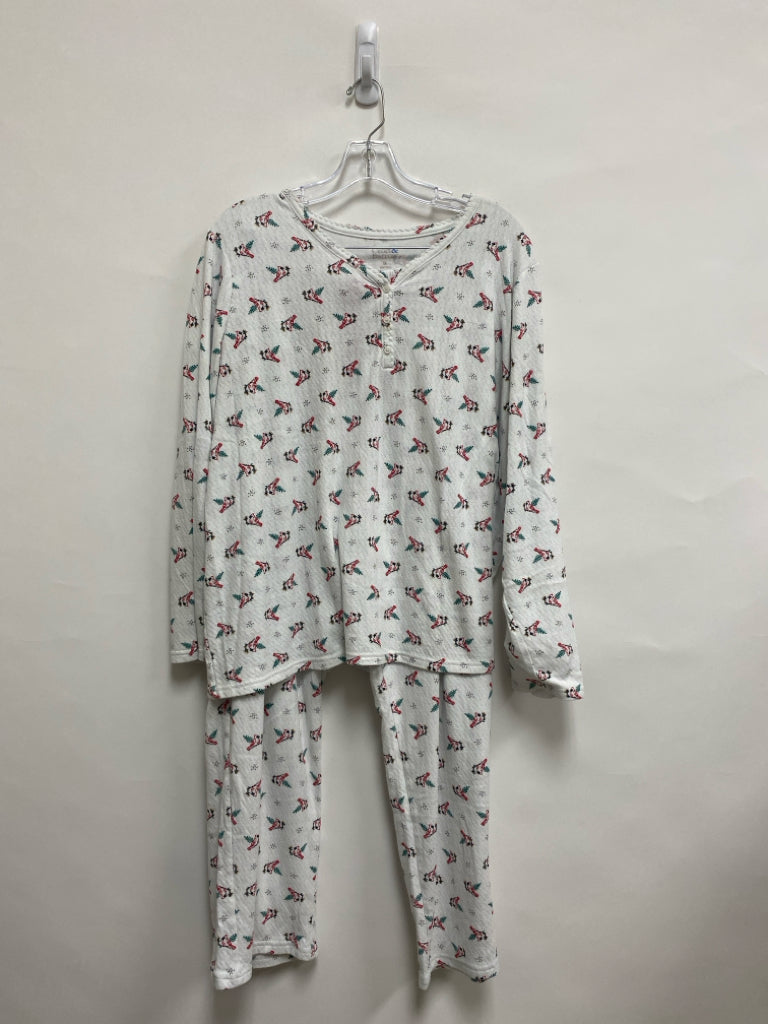 Croft/Barrow Size 1X White Red Cardinal Plus Size Pajamas