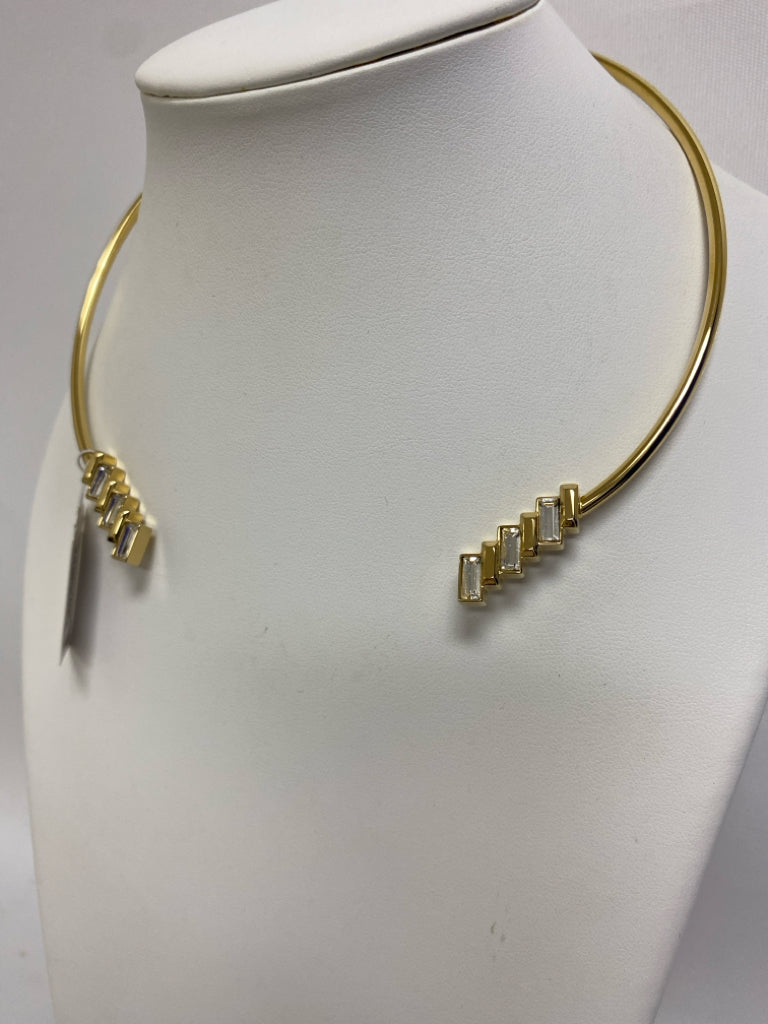 NWT Michael Kors Gold Color Clear Jeweled Necklace
