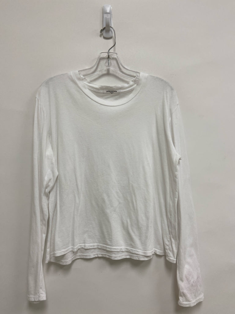 perfectwhitetee Size M White Long Sleeve Tee Ladies Top