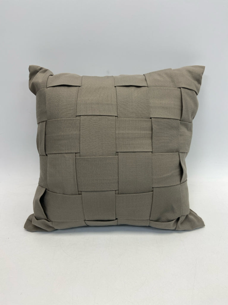 Taupe Woven Pillow