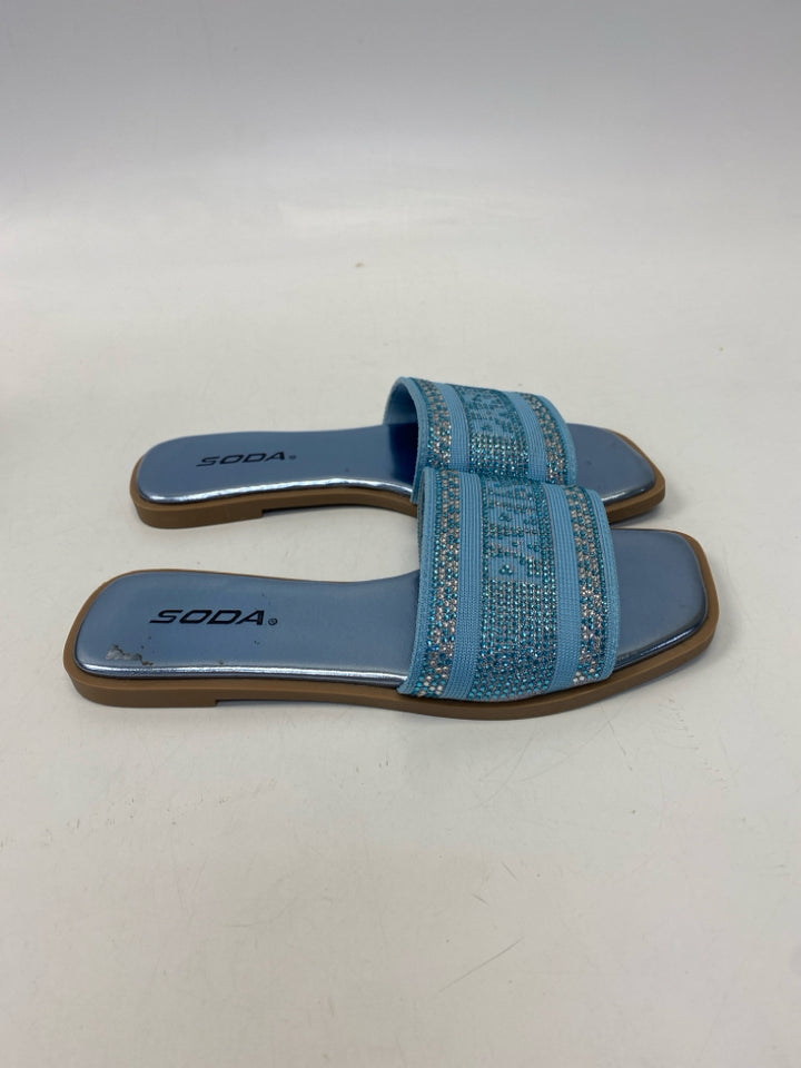 Soda  Size 7.5 Turquoise Rhinestone(s) Sandals