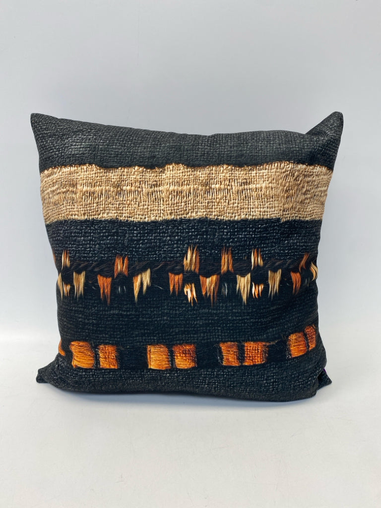 Black/Orange Natural Print Pillow