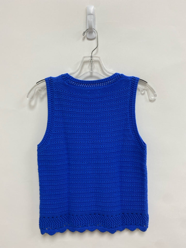 J Crew Size XS Blue Texture Sleeveless Ladies Sweater
