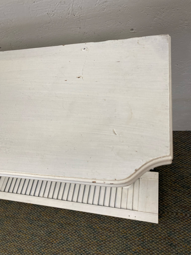 White Clear Distressed Wood/Glass Wall Hanging