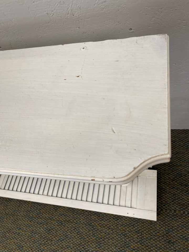 White Clear Distressed Wood/Glass Wall Hanging