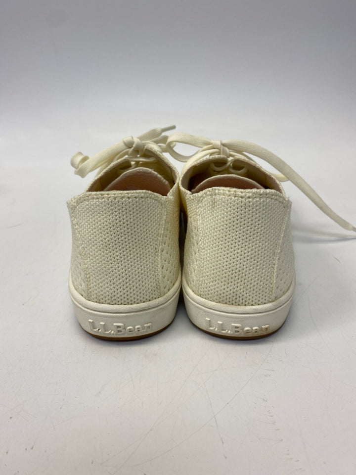 L L Bean  Size 8 Cream Lace-up Sneakers