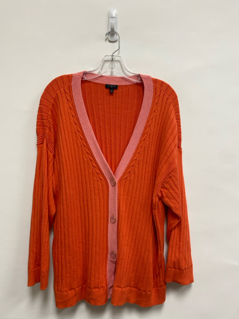 Talbots  SIZE  3X Orange Pink Ribbed Plus Size Sweater