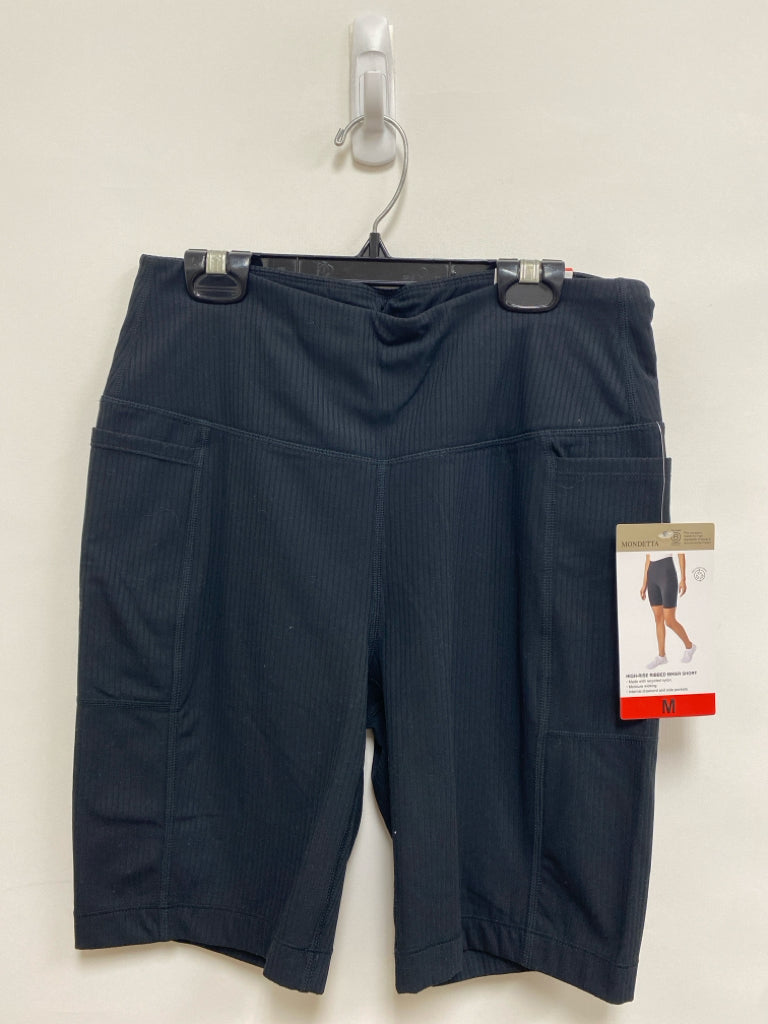 NWT Mondetta Size M Black Ribbed Athletic Shorts