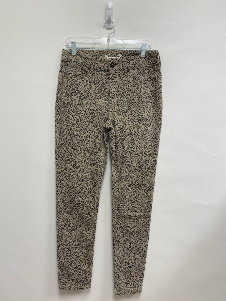 Seven 7 Size 10 Beige/Blk Animal Print Ladies Jeans