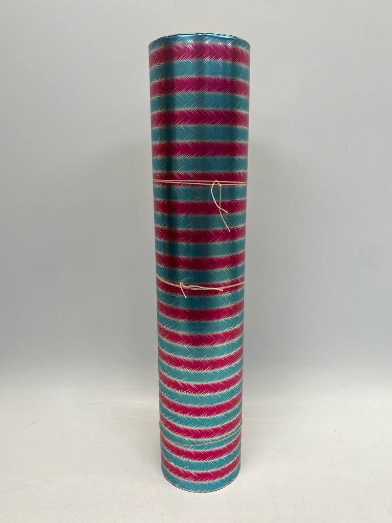 Blue Fuchsia Striped Christmas