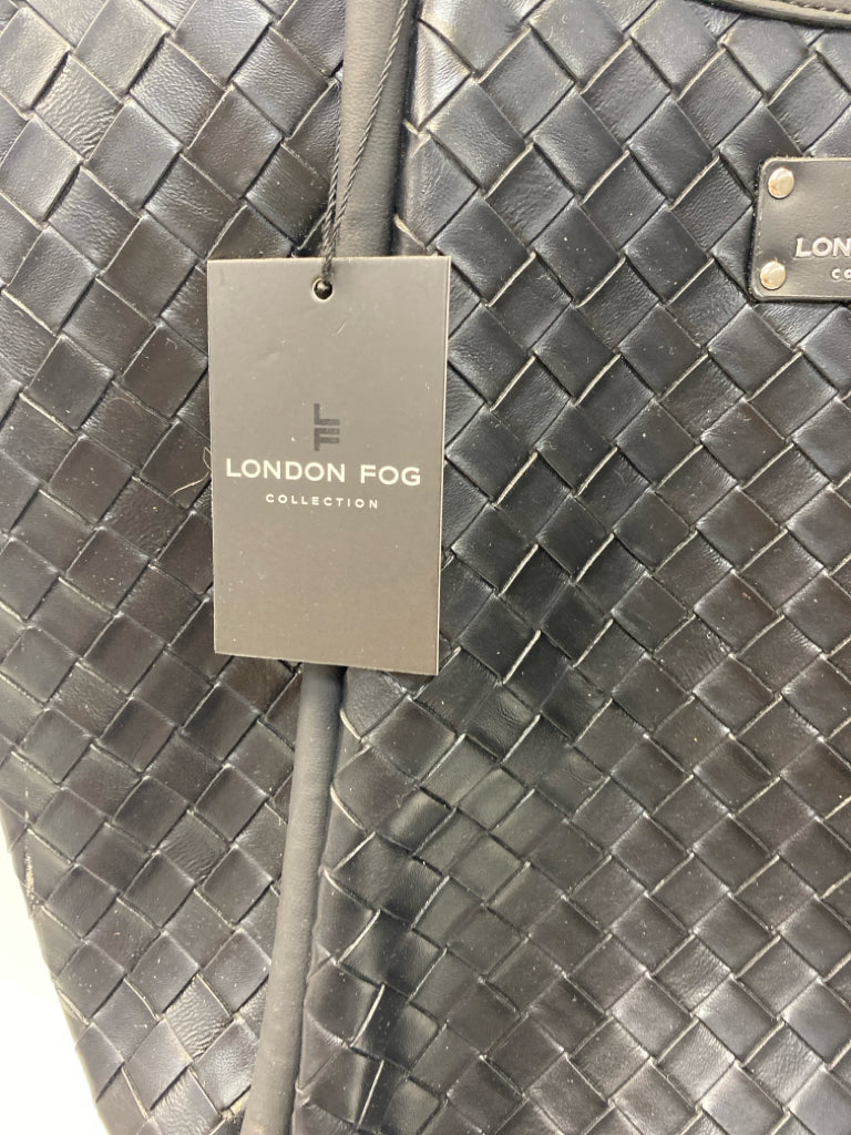 NWT London Fog Black Woven Tote Bag