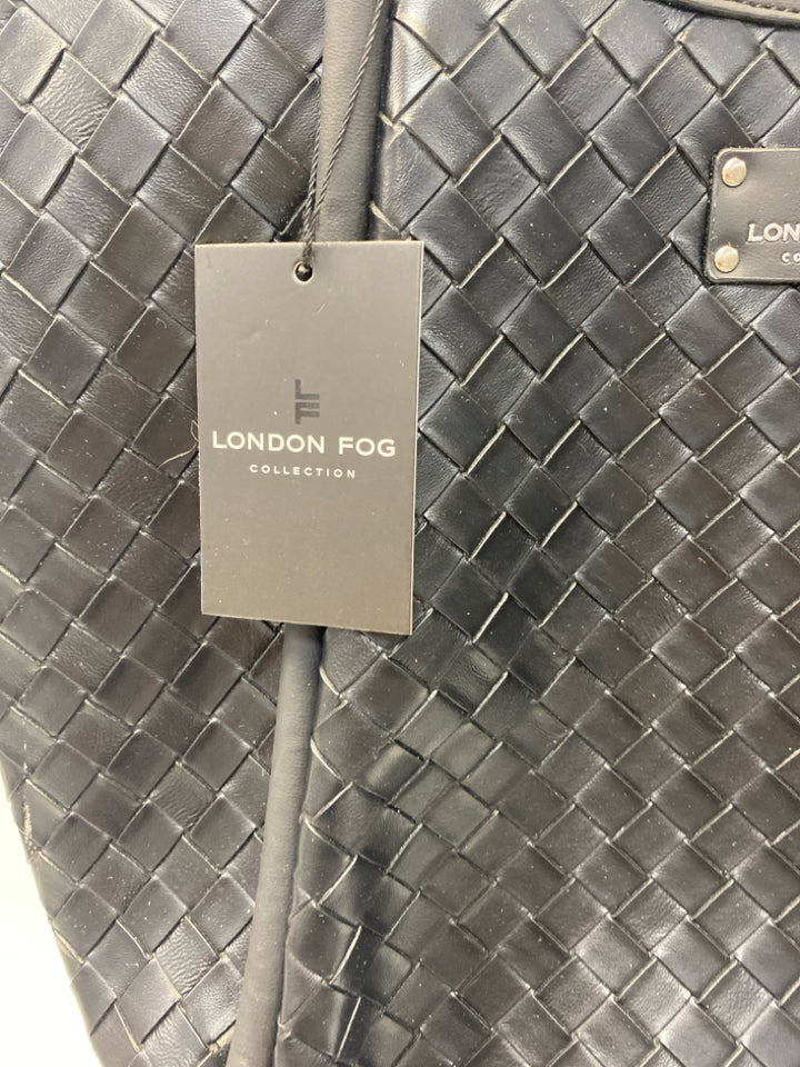 NWT London Fog Black Woven Tote Bag