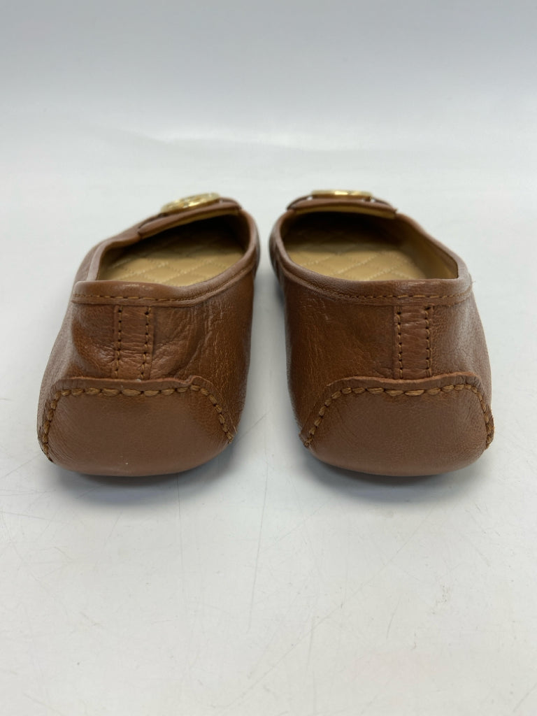 NWOT Michael Kors  Size 9.5 Brown Gold Logo Flats