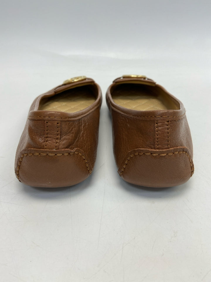 NWOT Michael Kors  Size 9.5 Brown Gold Logo Flats