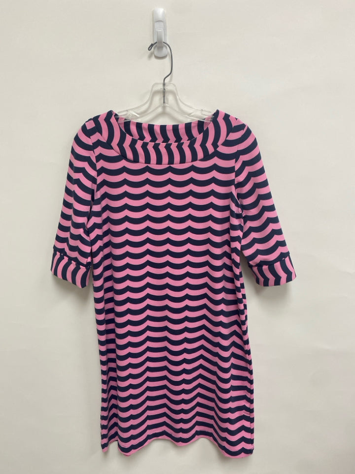 Sailor-Sailor Size M Navy/Pink Print 3/4 Sleeve Ladies Dress