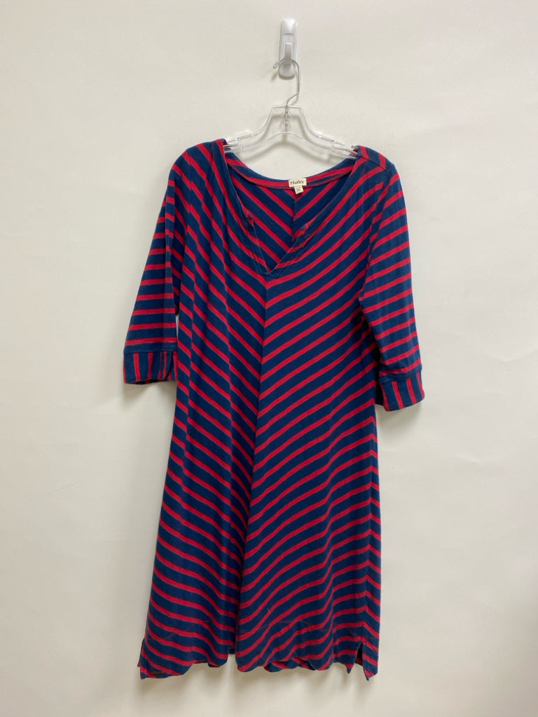 Hatley Size XL Navy Red Striped 3/4 Sleeve Ladies Dress
