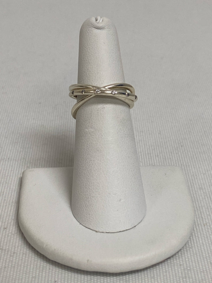 Pandora Silver Clear Jeweled Ring