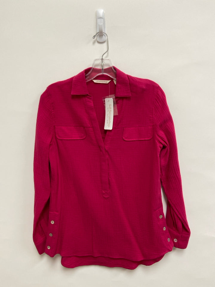 NWT Soft Surroundings Size XS Dark Fuchsia Button Up Ladies Top
