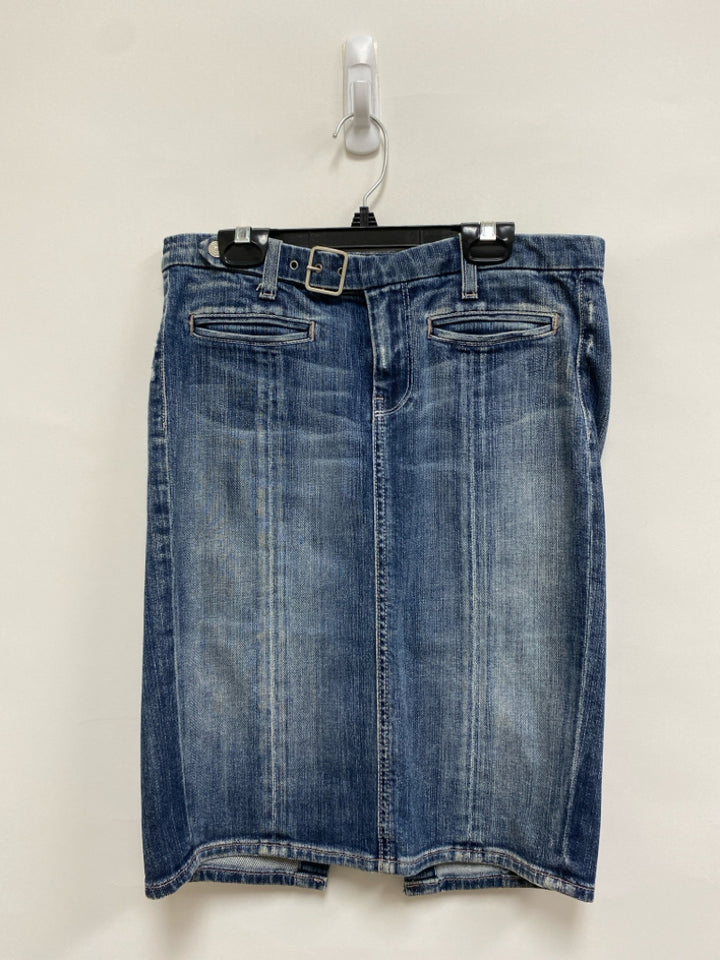 7/Mankind Size 27 Faded Denim Ladies Skirt