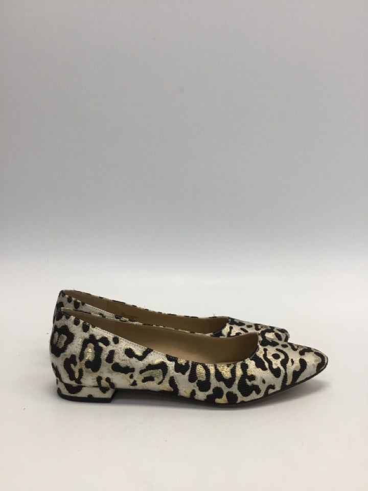 Talbots US Shoe Size 8 Silver/Black Fabric Flats