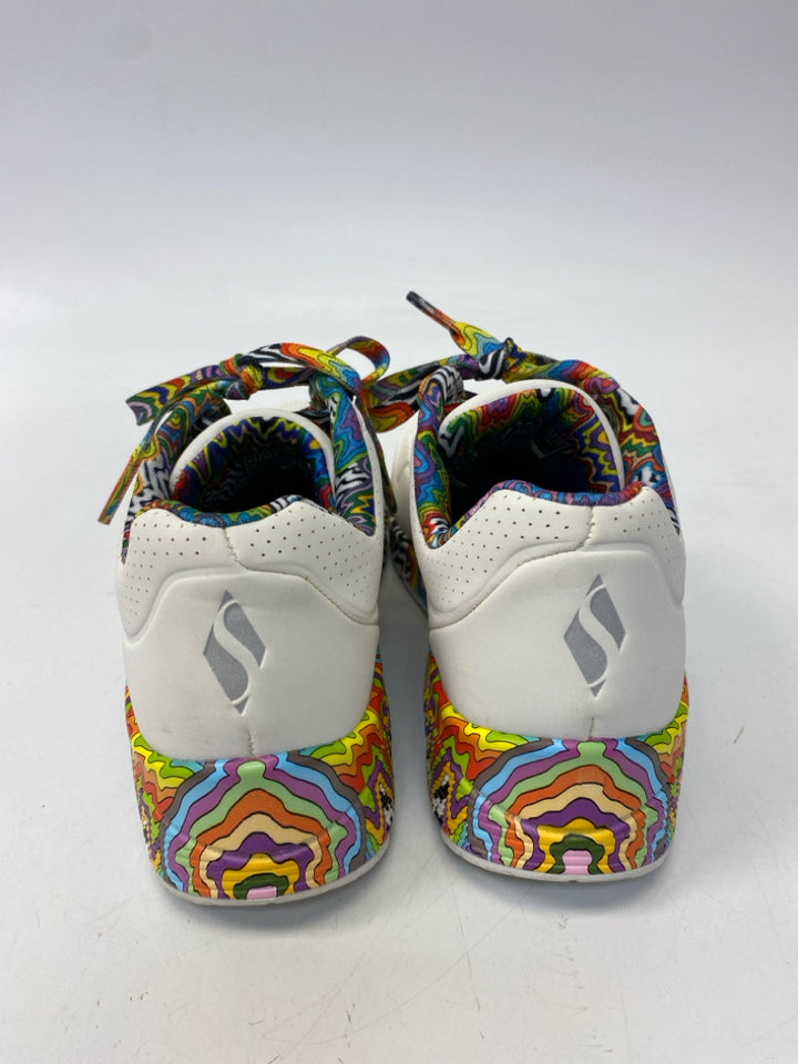 Skechers  Size 6.5 White Multi-Color Lace-up Sneakers