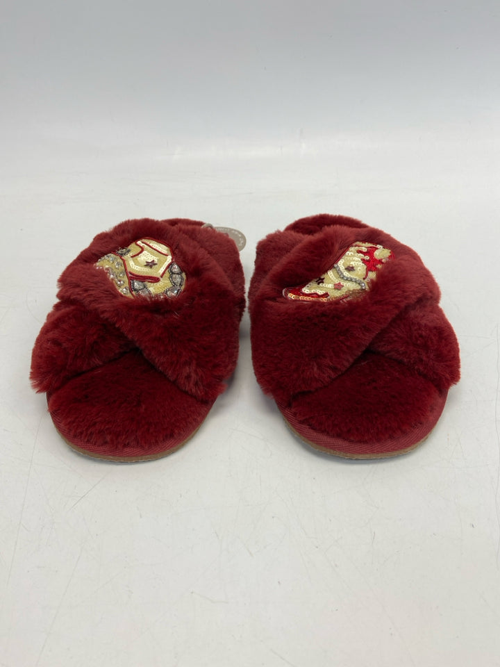 NWT Maeve  Size S Dark Red Gold Sequined Slippers