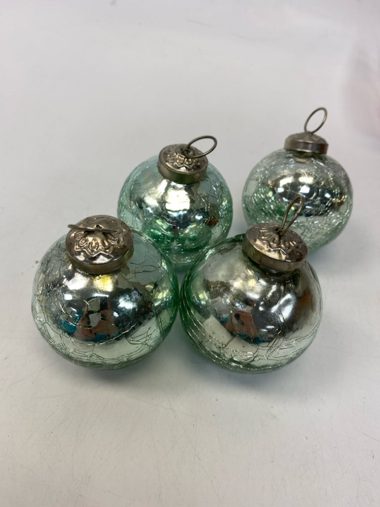 Mint Green Glass Ornaments