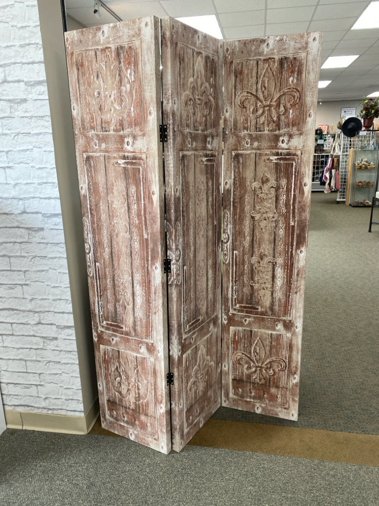Brown/White Fleur de lis Canvas Misc. Home Item
