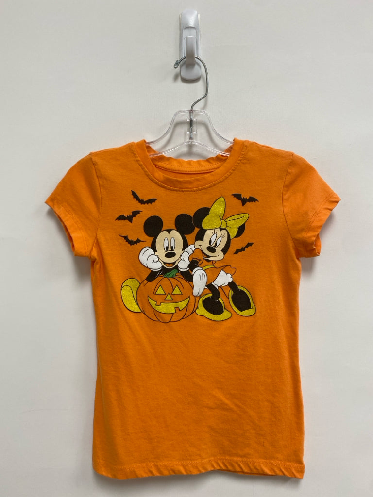 Disney SIZE 6/6X Orange/Blk Short Sleeve Tee Girl&