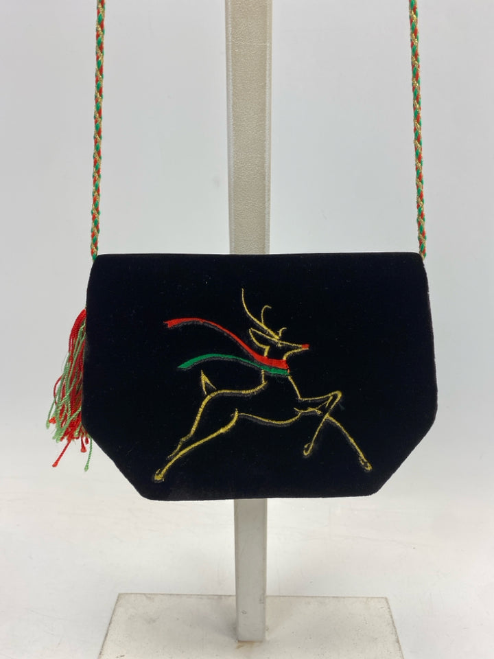 Black Gold Reindeer Handbag