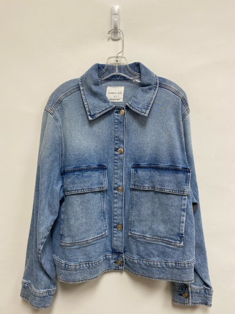 NWT Celebrity Pink Size L Pale Denim Button Up Ladies Jacket