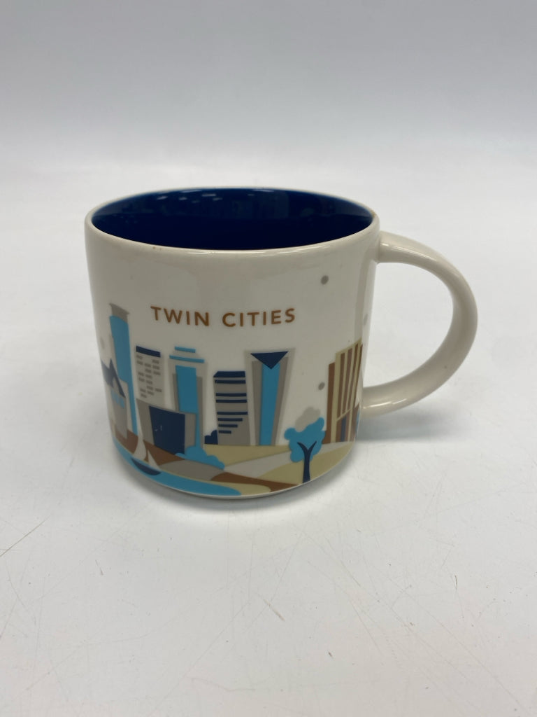 Starbucks Cream Blue/Multi City Scene Coffee Mug