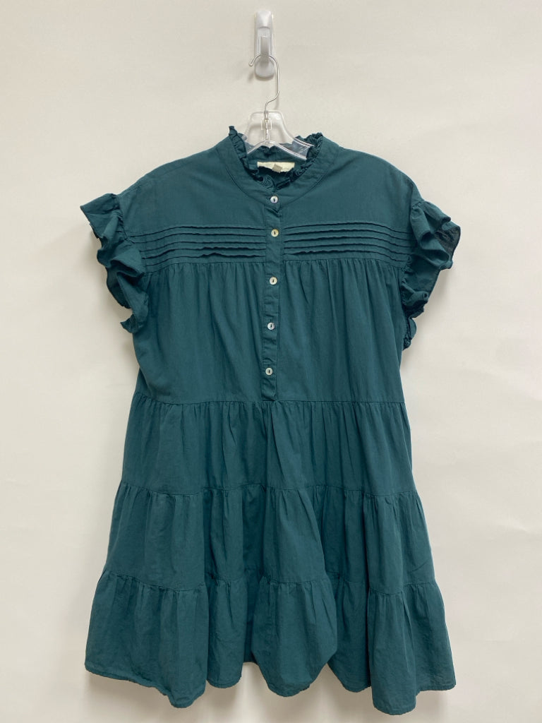 PINCH Size L Dark Teal Blue Ruffles Ladies Dress
