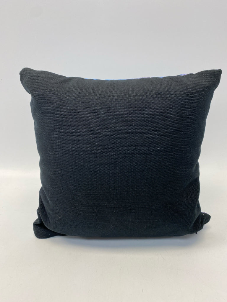 Blue Gold City Scene Pillow