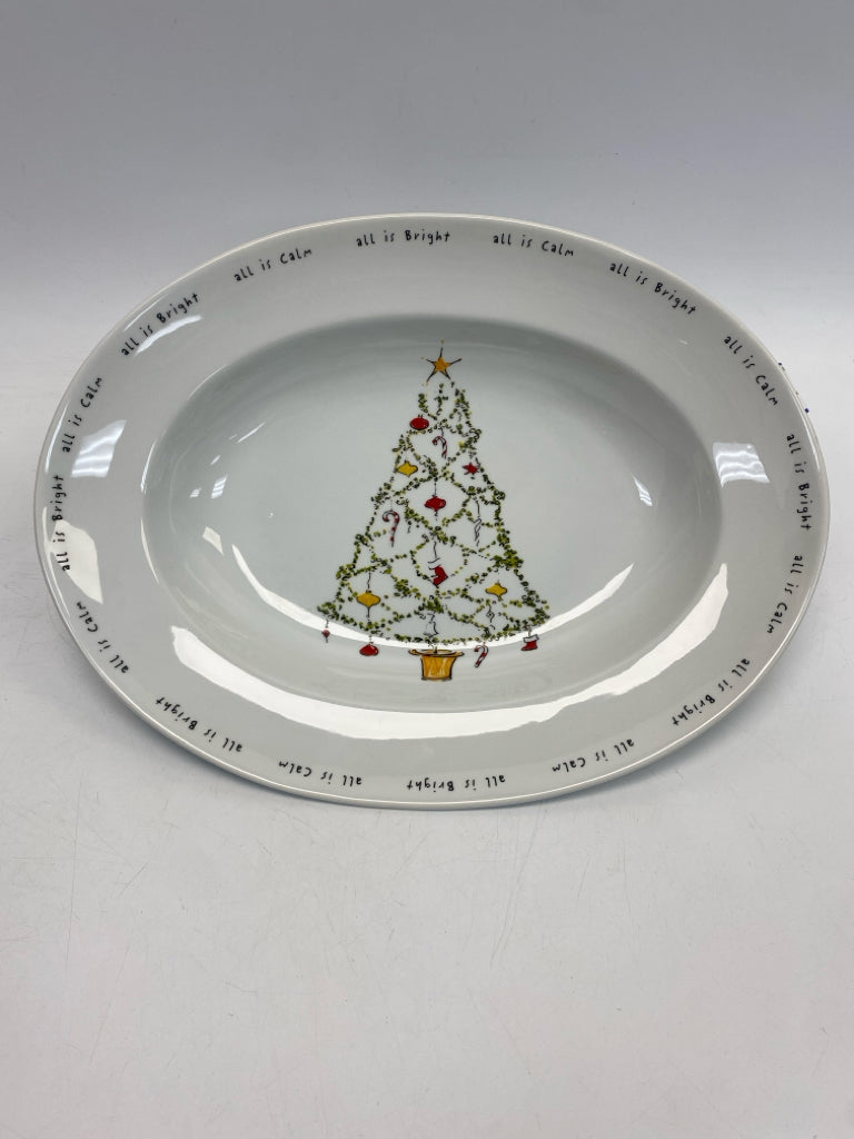 Pottery Barn White Green/Red Trees Christmas