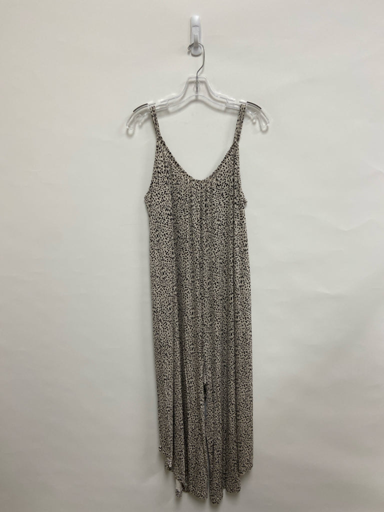 NWT Z Supply Size L Cream Black Sleeveless Ladies Jumpsuit