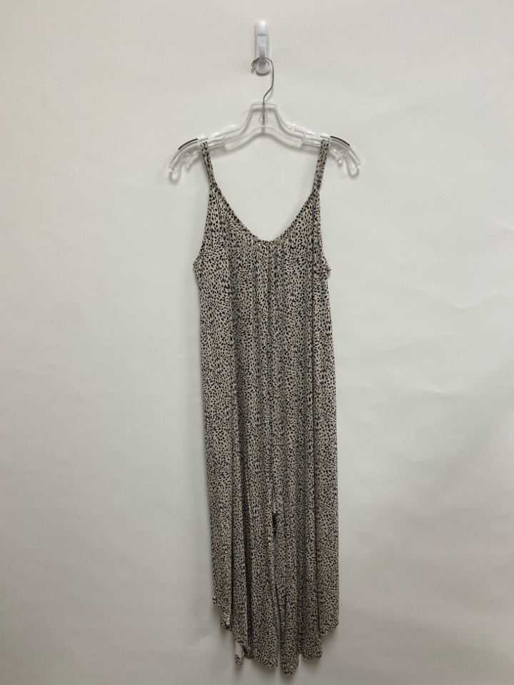 NWT Z Supply Size L Cream Black Sleeveless Ladies Jumpsuit