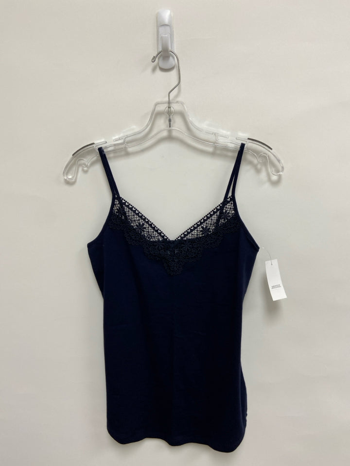 NWT LOFT Size XS Navy Trimmed Tank Lace Ladies Top