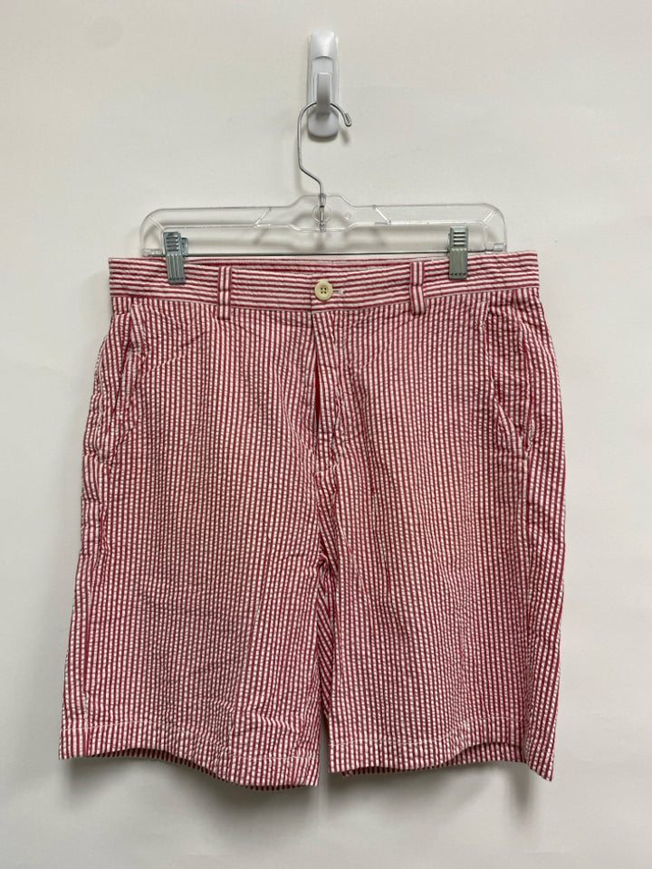 Vineyard Vines Size 32 Red/White Stripes Seersucker Men&