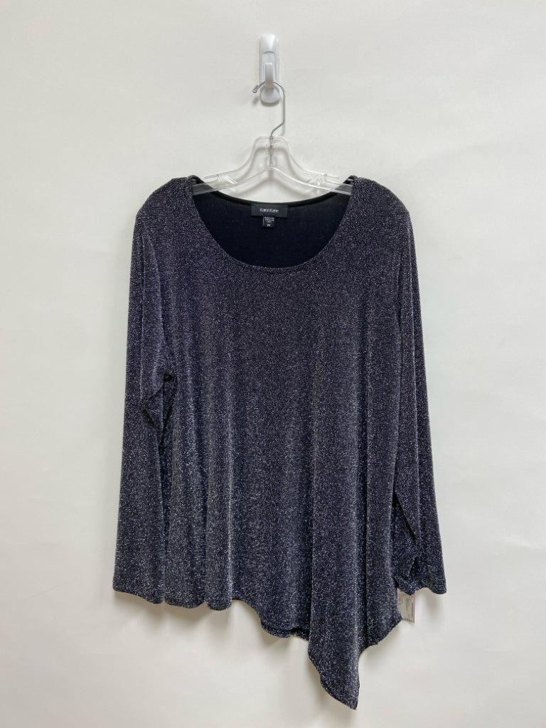 Karen Kane Size 2X Black/Silver Sparkle Plus Size Top