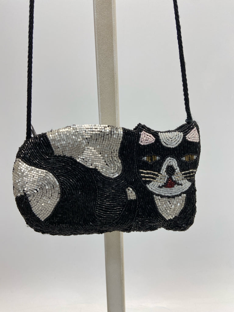 Black Silver Beaded Handbag