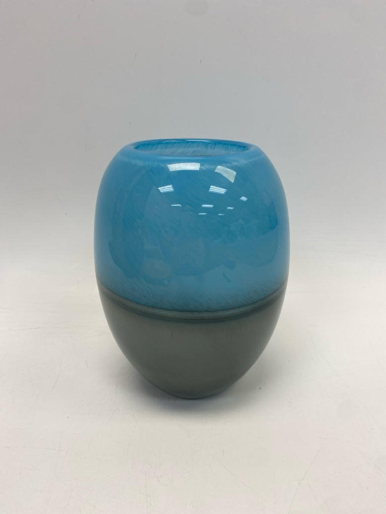 Blue Gray Glass Vase