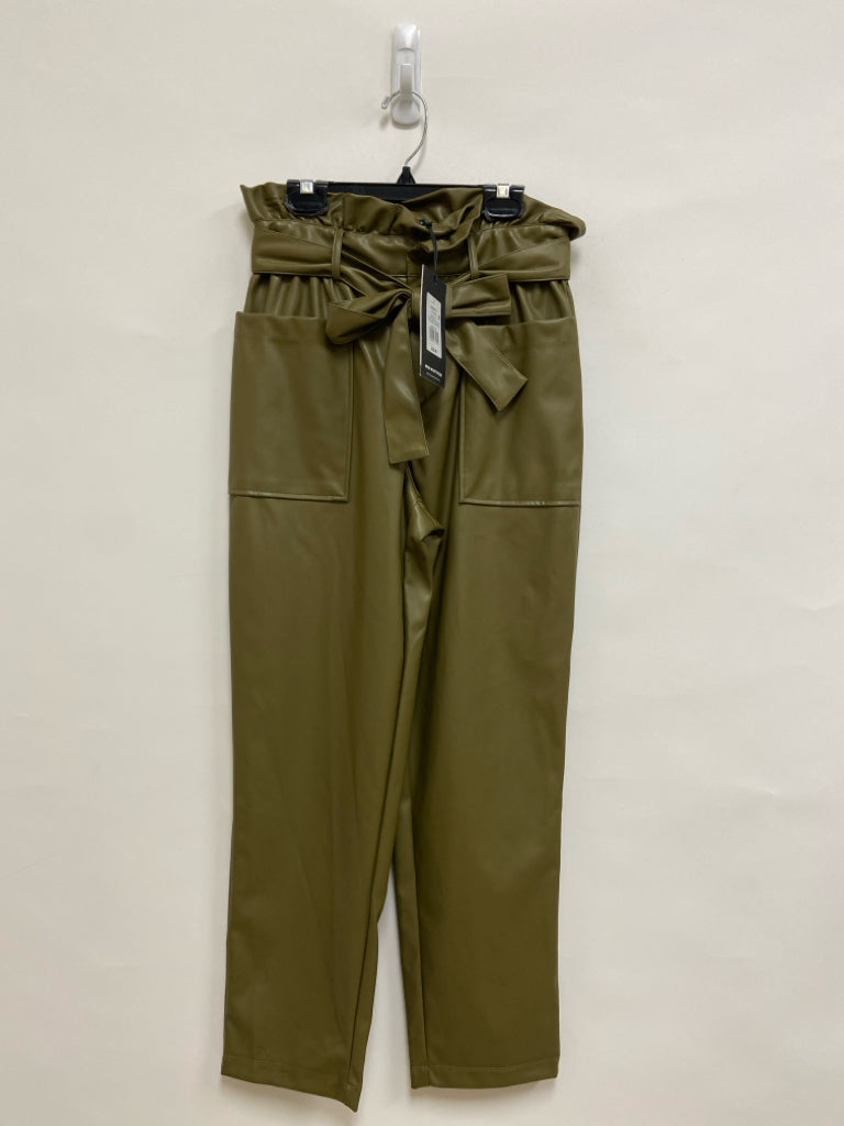NWT WhoWhatWear Size 2 Dark Olive Faux Leather Ladies Pants
