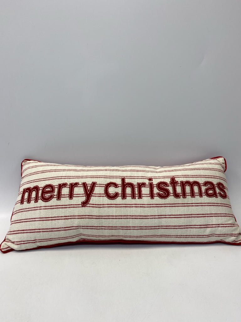 Cream Red Striped Christmas