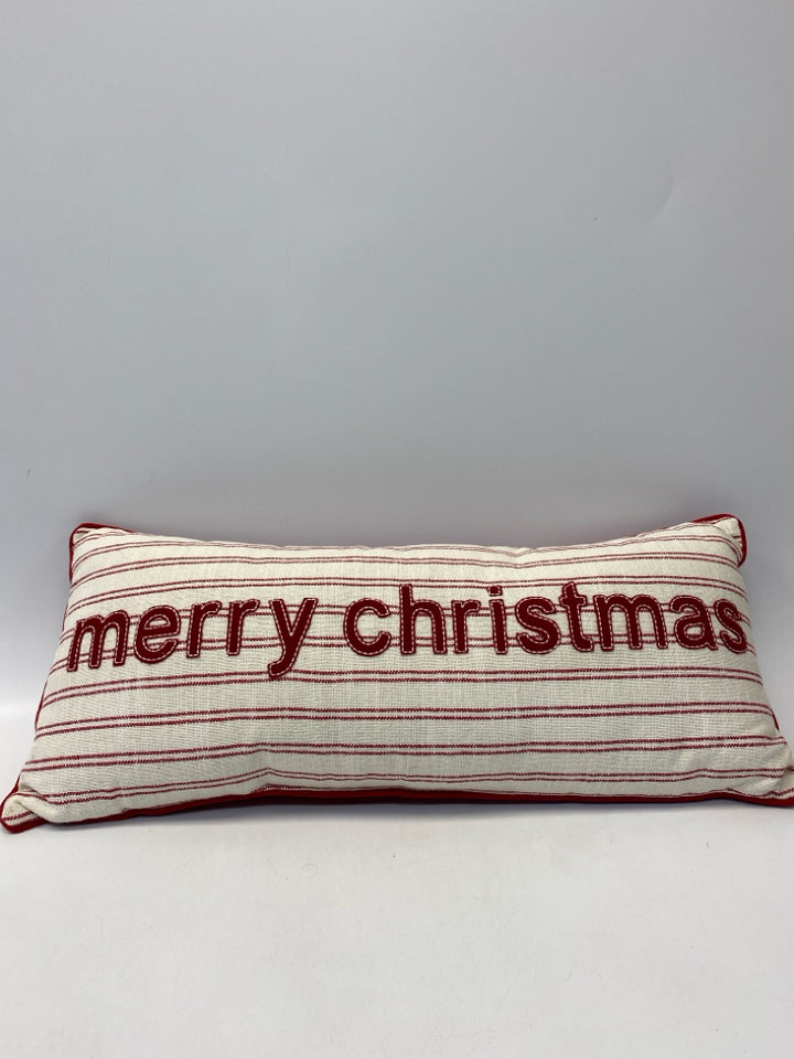 Cream Red Striped Christmas