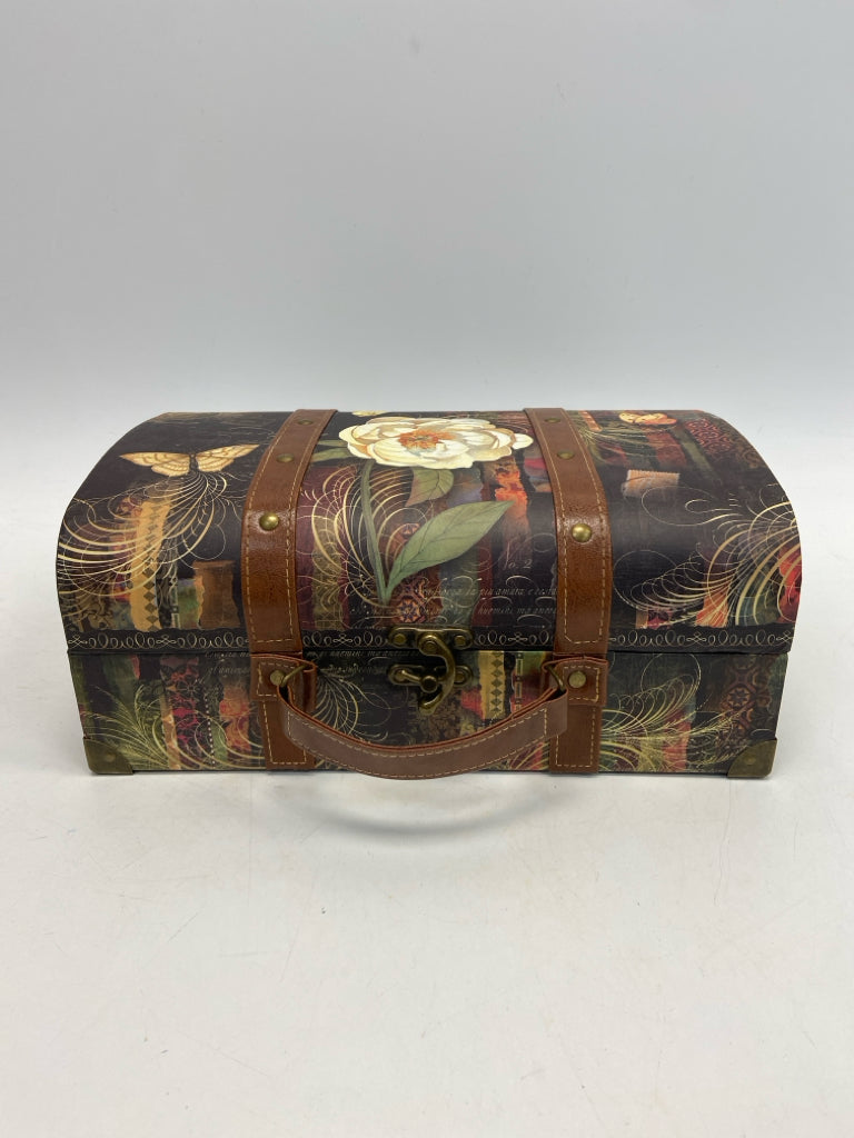Brown/White Flowers Box